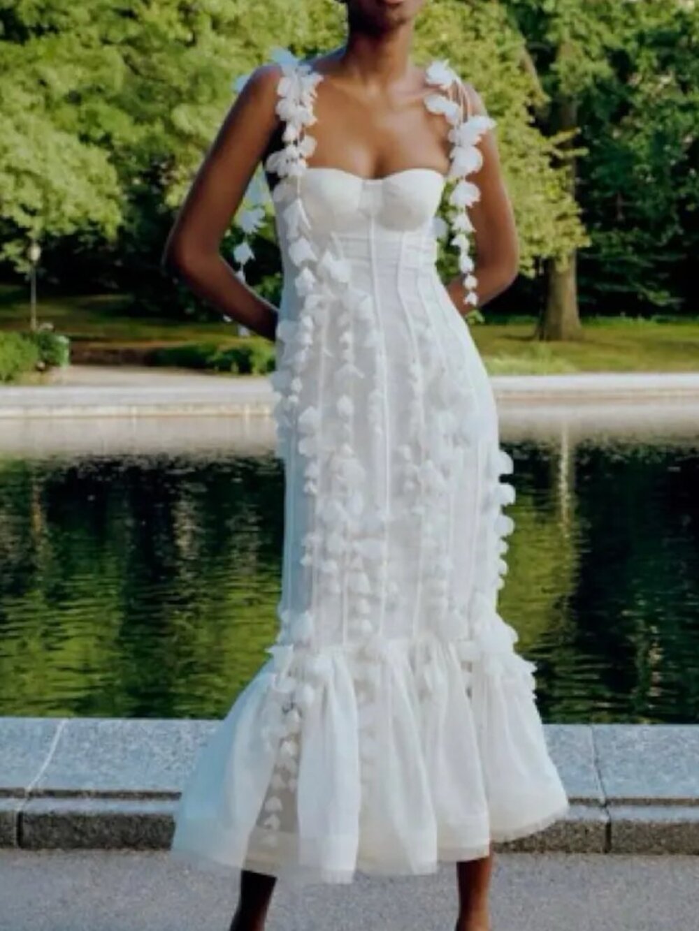 Zimmermann Petal Appliqué Corset Dress
